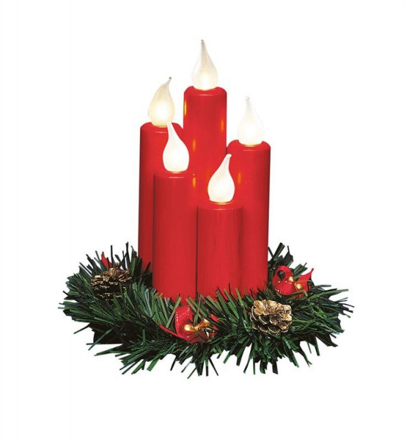 Decoratiune luminoasa rosie din lemn LED Hanna Markslojd