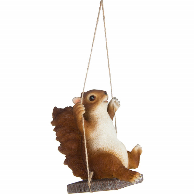 Decoratiune maro din polirasina 13 cm Squirrel Swing Esschert Design