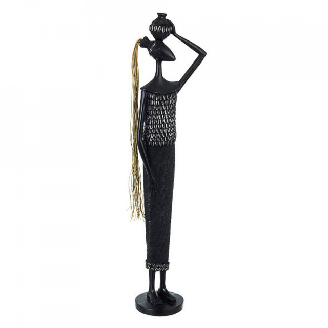 Decoratiune neagra din polirasina 61 cm Zulu Woman Bizzotto