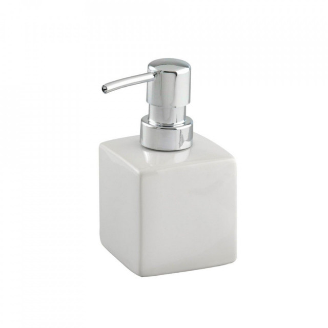 Dispenser sapun lichid alb din ceramica 240 ml Square Wenko