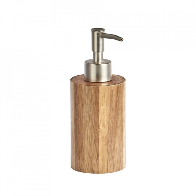 Dispenser sapun lichid maro din lemn si metal 150 ml Kime Zeller