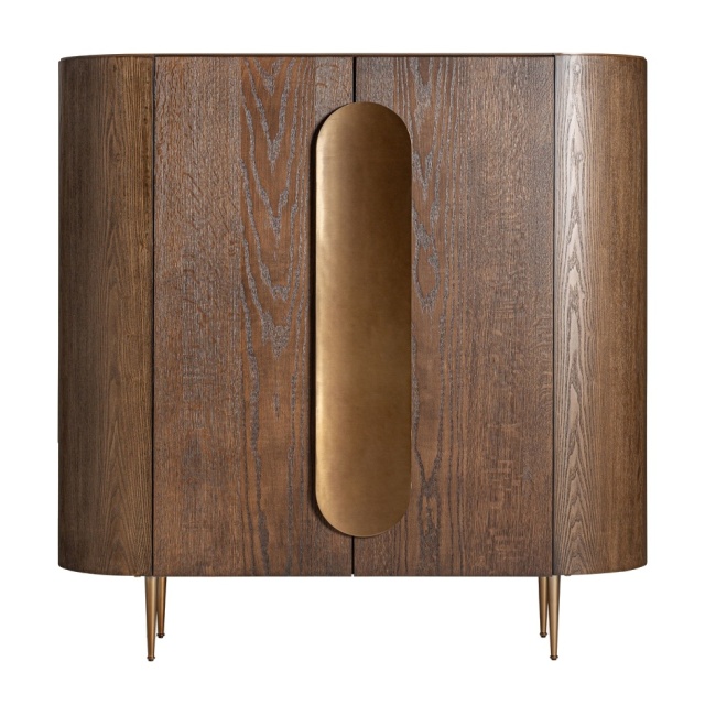 Dulap maro/auriu din lemn 141 cm Treignac Vical Home