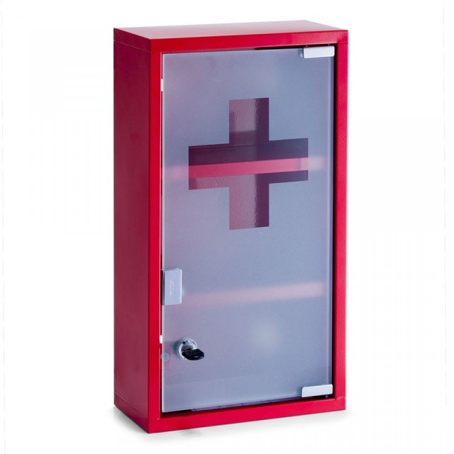 Dulap pentru medicamente rosu din metal Medicine Red High Zeller