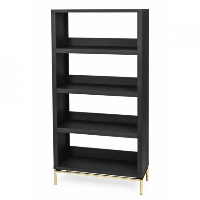 Etajera neagra/aurie din metal 176 cm Pimlico Woodman