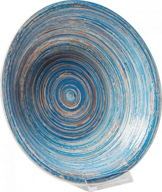 Farfurie adanca albastra/mov din ceramica 21 cm Swirl Kare