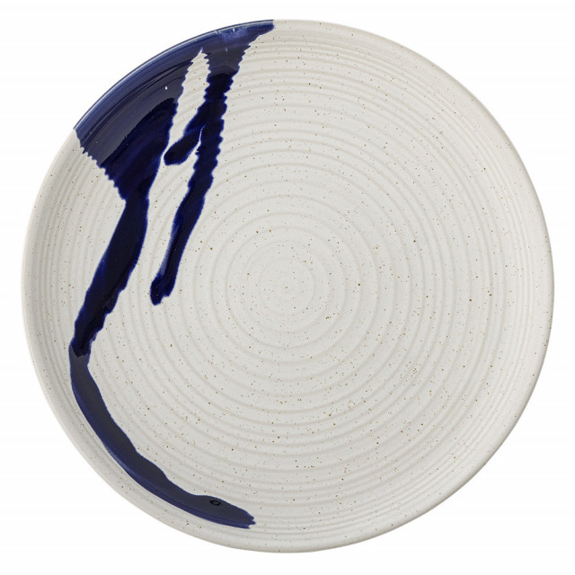 Farfurie intinsa albastra/crem din ceramica 27 cm Okayama Bloomingville