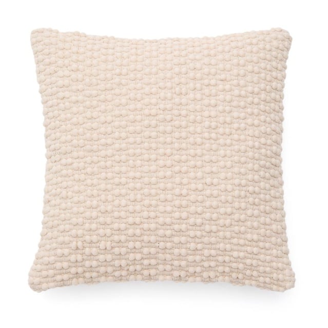 Fata de perna alba din fibre 50x50 cm Mascarell Kave Home