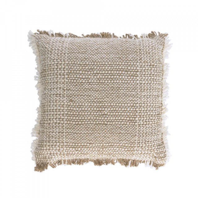 Fata de perna crem din bumbac si matase 45x45 cm Ami Kave Home