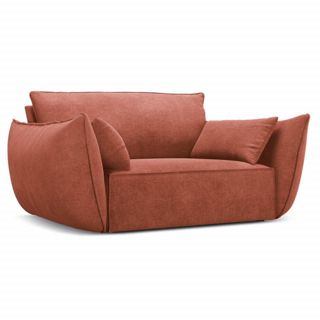 Fotoliu maro teracota din textil Kaelle Micadoni