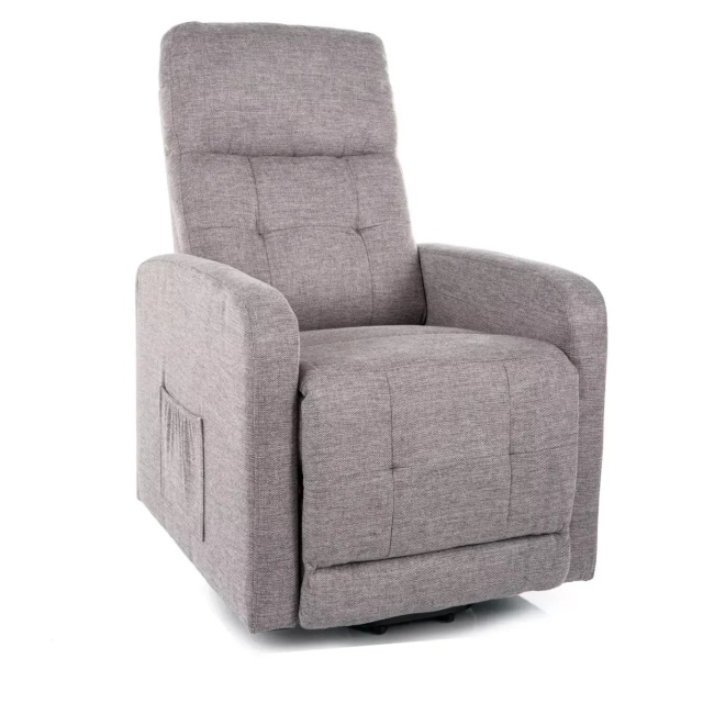 Fotoliu recliner gri deschis din textil Otus II The Home Collection
