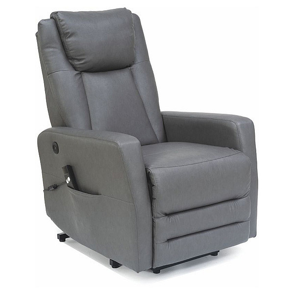 Fotoliu recliner gri din piele Adonis The Home Collection