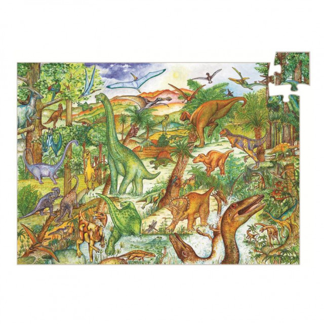Joc tip puzzle multicolor din carton Dinosaurs Djeco