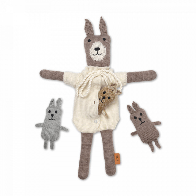 Jucarie multicolora din fibre naturale Rabbit Family Ferm Living