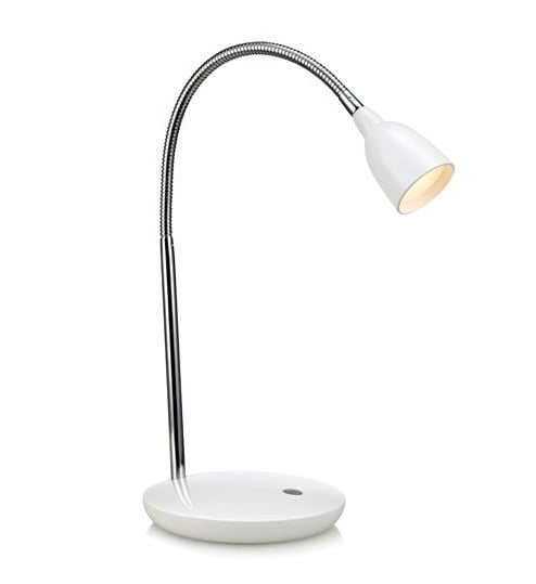 Lampa birou alba/argintie din metal cu LED 42 cm Tulip Markslojd