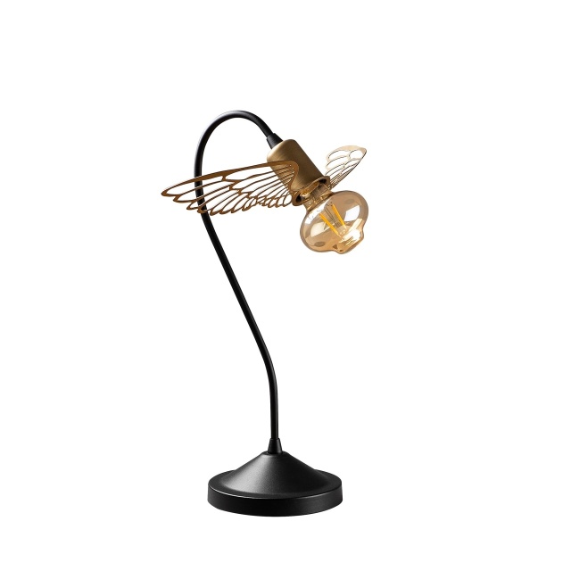 Lampa birou neagra/aurie din metal 45 cm Angel The Home Collection