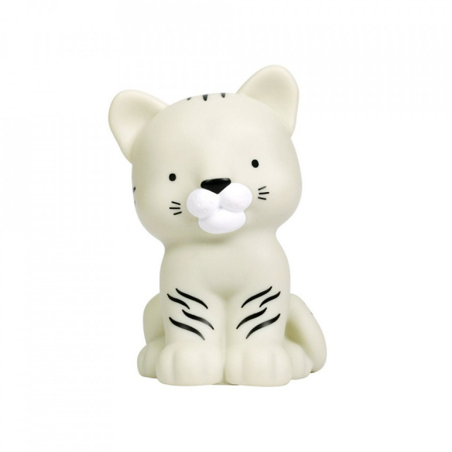 Lampa de veghe gri/alba din fibre sintetice cu LED 14 cm Tiger A Little Lovely Company