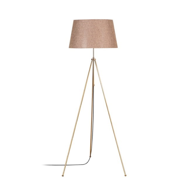 Lampadar auriu/maro deschis din metal 165 cm Tripod The Home Collection