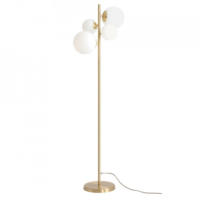 Lampadar maro alama din sticla cu 4 becuri 161 cm Bloom Aldex