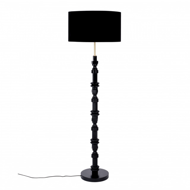 Lampadar negru din textil 148 cm Totem Zuiver