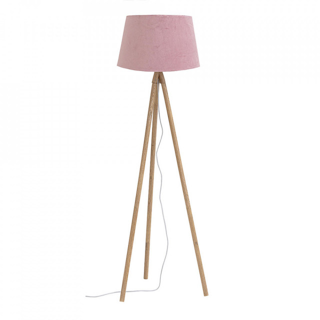 Lampadar roz/maro din lemn si textil 152 cm Wallas Bizzotto