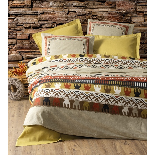 Lenjerie pat multicolora din bumbac Magnus Double The Home Collection