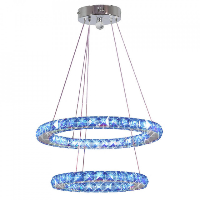 Lustra albastra din metal si sticla cu LED Lords Double Candellux