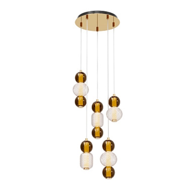 Lustra aurie din metal cu LED Drop 5 Maytoni