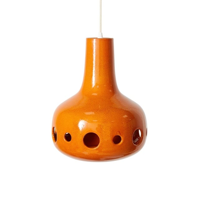 Lustra portocalie din ceramica Dangle HKliving