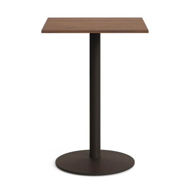 Masa bar exterior maro inchis/neagra din metal 70x70 cm Esilda Kave Home