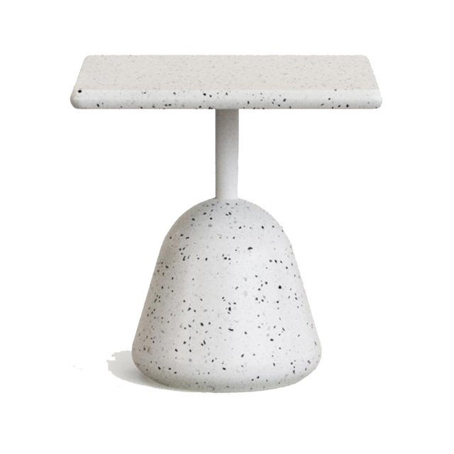Masa cafea exterior alba din ciment 48x48 cm Saura Kave Home