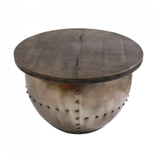 Masa de cafea gri din lemn de mango si metal 68 cm Drump The Home Collection