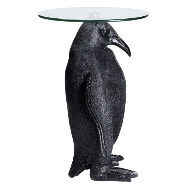 Masa de cafea neagra din plastic 32 cm Ms Penguin Kare