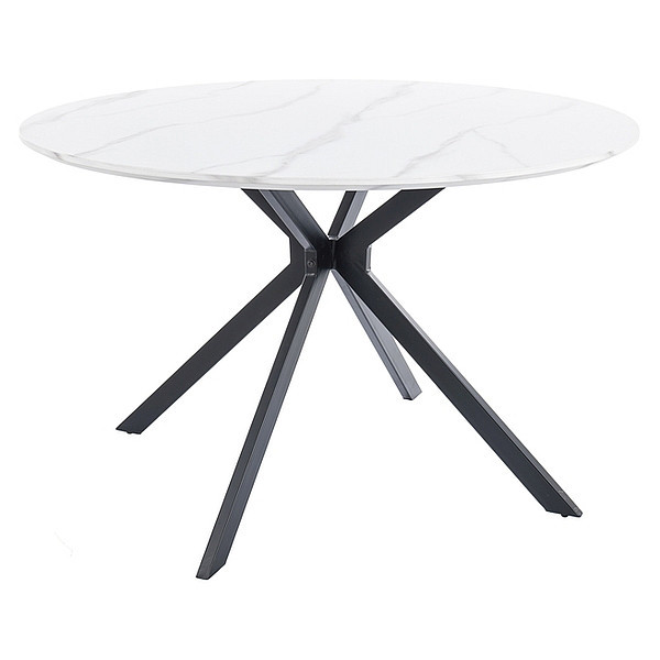 Masa dining alba/neagra din lemn 120 cm Aster The Home Collection