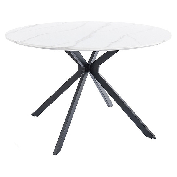 Masa dining alba/neagra din metal 120 cm Aster The Home Collection