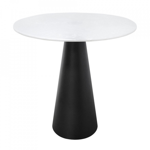 Masa dining alba/neagra din metal 80 cm Congo Versmissen