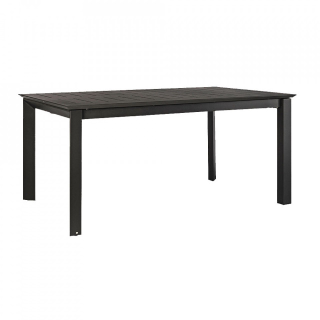 Masa dining exterior extensibila gri carbune din metal 100x160(240) cm Konnor Bizzotto