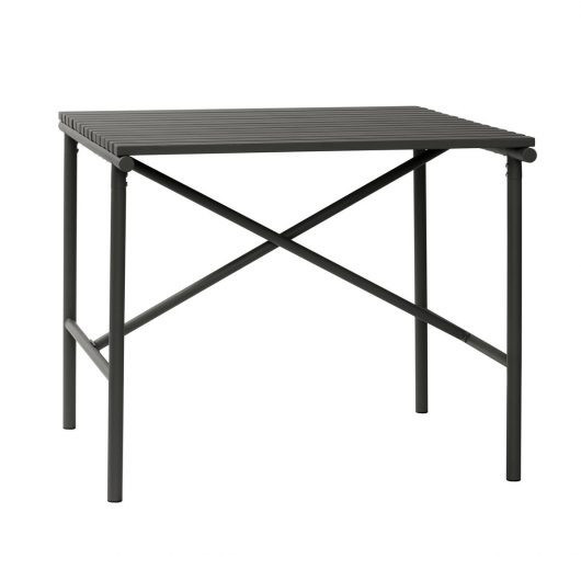 Masa dining exterior neagra din metal 90x90 cm Villa Hubsch
