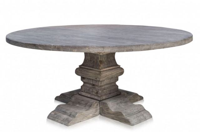 Masa dining gri din lemn 180 cm Column Leg Versmissen