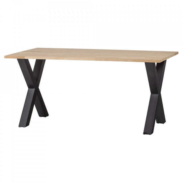 Masa dining maro/neagra din lemn 90x160 cm Tablo Alkmaar-Leg Woood