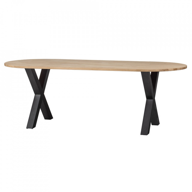 Masa dining maro/neagra din lemn 90x220 cm Tablo Alkmaar-Leg Woood