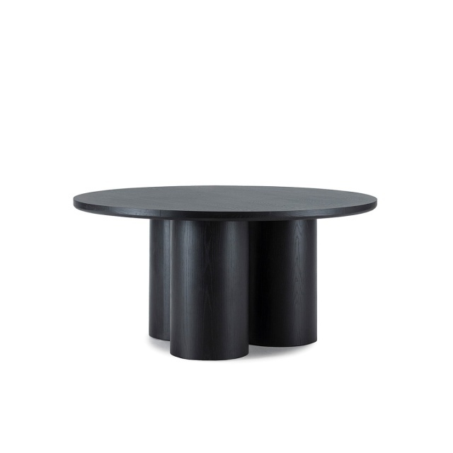 Masa dining neagra din lemn 160 cm Tarol Thai Natura