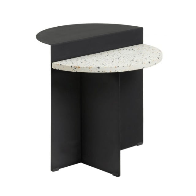 Masa laterala neagra din ciment 50 cm Chery Kave Home