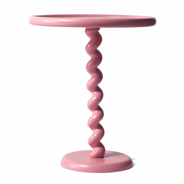 Masa laterala roz din metal 46 cm Twister Pols Potten