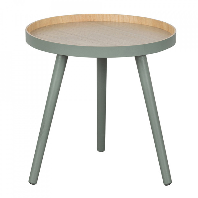 Masa laterala verde/maro din MDF 41 cm Sasha Woood