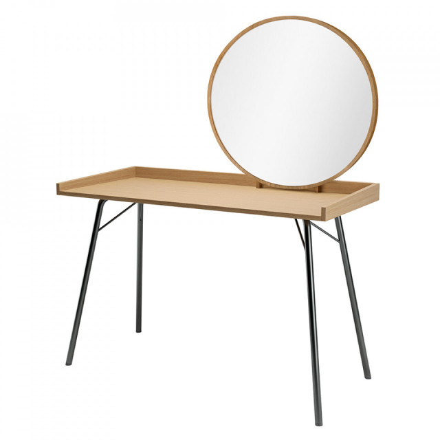 Masuta dressing cu oglinda maro deschis/neagra din metal Rayburn Woodman