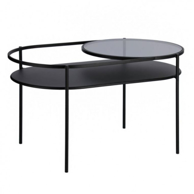 Masuta neagra din sticla si fier 44x80 cm Daheli Kave Home