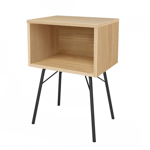 Noptiera maro/neagra din metal Rayburn Woodman