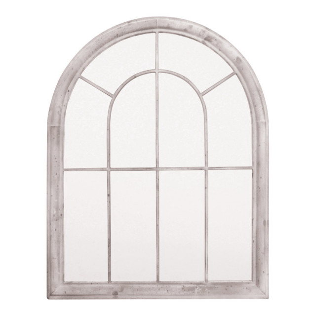 Oglinda decorativa gri din sticla si otel 69x88 cm Saxon Esschert Design