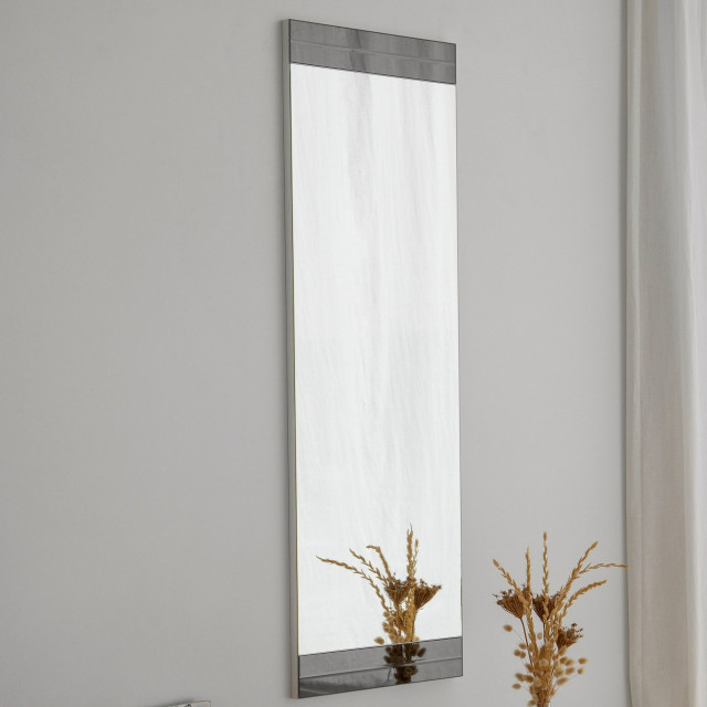 Oglinda dreptunghiulara alba din lemn 40x120 cm Daisy The Home Collection