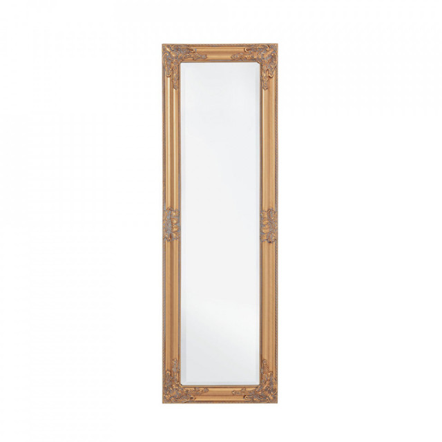 Oglinda dreptunghiulara aurie din lemn de paulownia 42x132 cm Miro Bizzotto